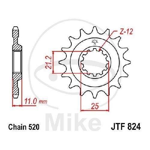 Motocross Ritzel vorne JTF824.14SC für Husqvarna CR SM SMS TC TE WR Teilung 520