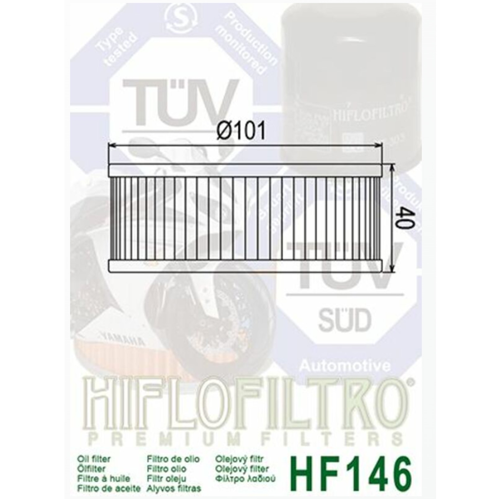 Hiflo HF146 Ölfilter für Yamaha Vmax VMX-12 1200 1986-1995 XS750 850 1100 XVZ1300