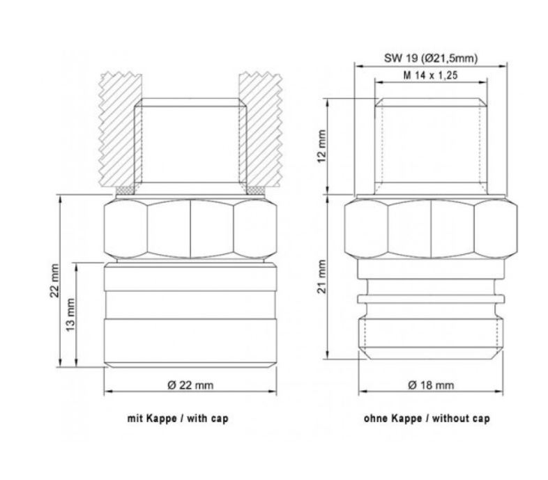 stahlbus Ölablassschraube mit Ventil M14x1.25x12 Komplettset mit 40cm Schlauch