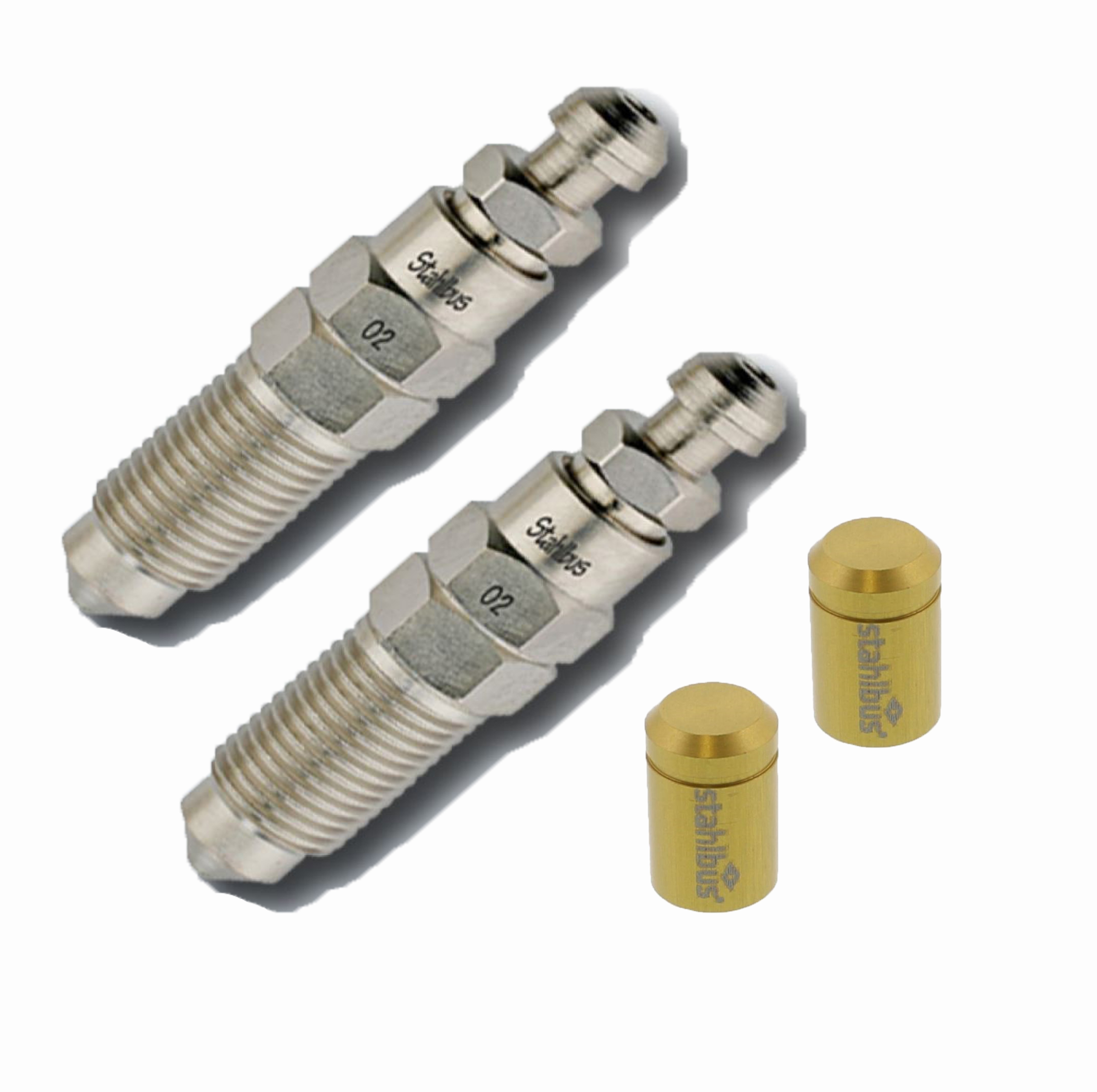 SB-110413 2x stahlbus Schnell-Entlüfterschraube Entlüftungsventil M10x1x20 +Alukappe Gold