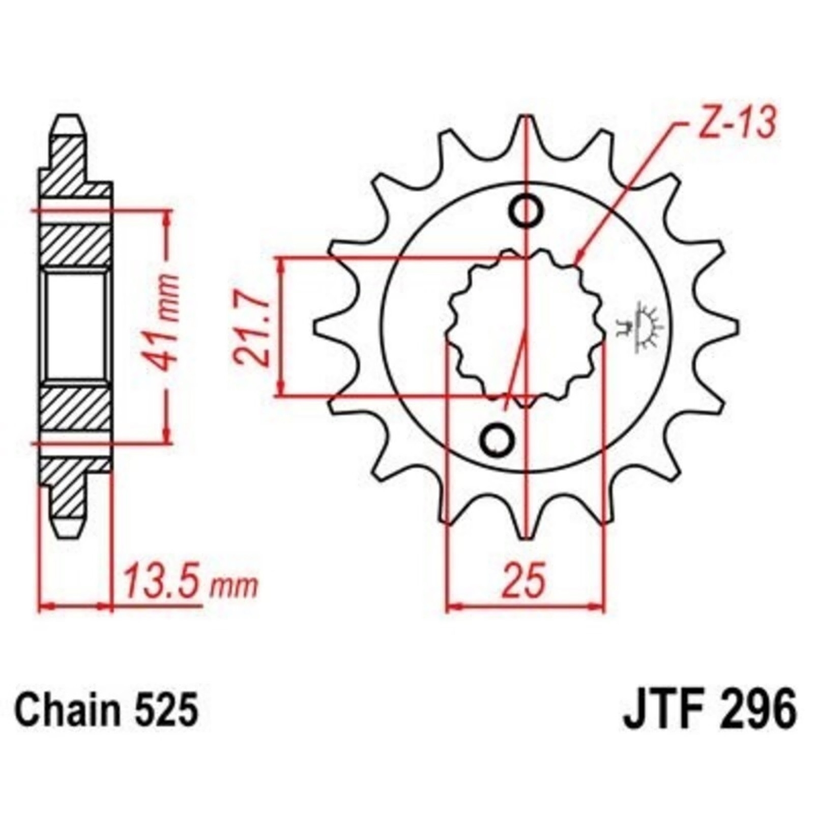 JT Ritzel 15Z Teilung 525 JT Sprockets JTF296.15RB