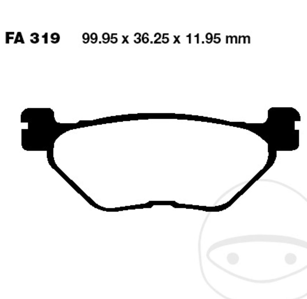 EBC SFA319 Scooter Bremsbeläge hinten für Yamaha TMax XP500 A SP XP530 SX DX