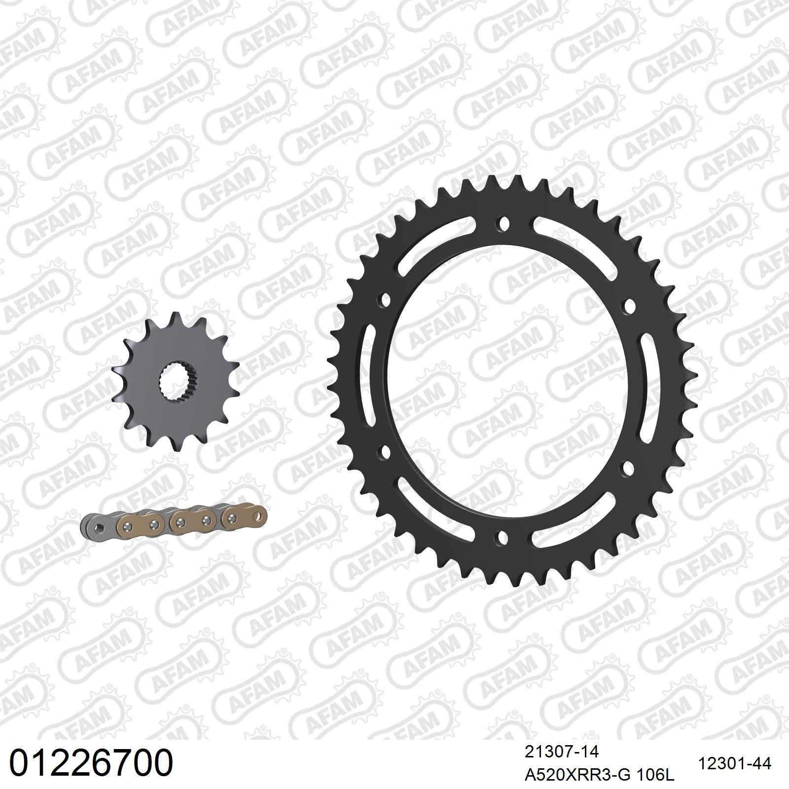 AFAM Kettensatz 520 X-Ring golden 3498kg für Yamaha TT 250 R 1993-1999