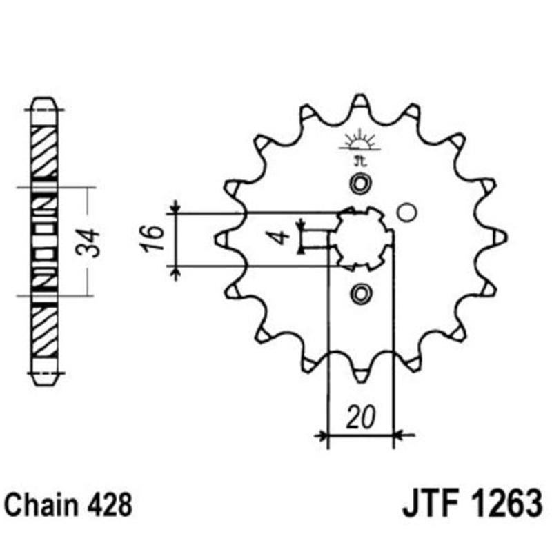 JT Ritzel 12 Zähne Teilung 428 / 1263.12 JT Sprockets