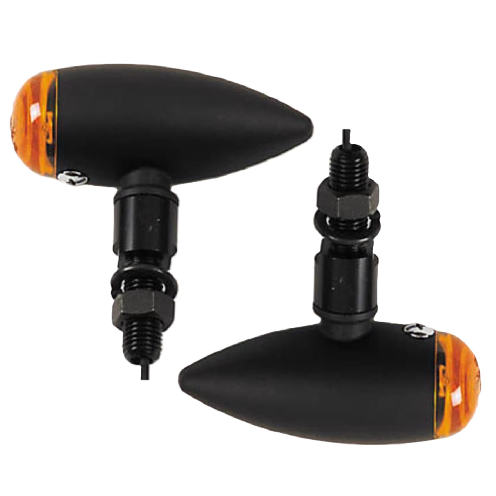 Highsider 203-115 Blinker Paar für Chopper aus Aluminium M10 x 20 mm schwarz matt