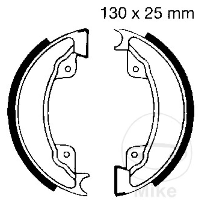 EBC Bremsbacken mit Feder H332 130x25mm für Honda XL 500 R PD02 1982 1985