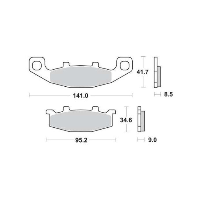 TRW MCB569 Bremsbeläge für Kawasaki ER500A GPX GPZ GTR KL KLE ZL ZR ZZR