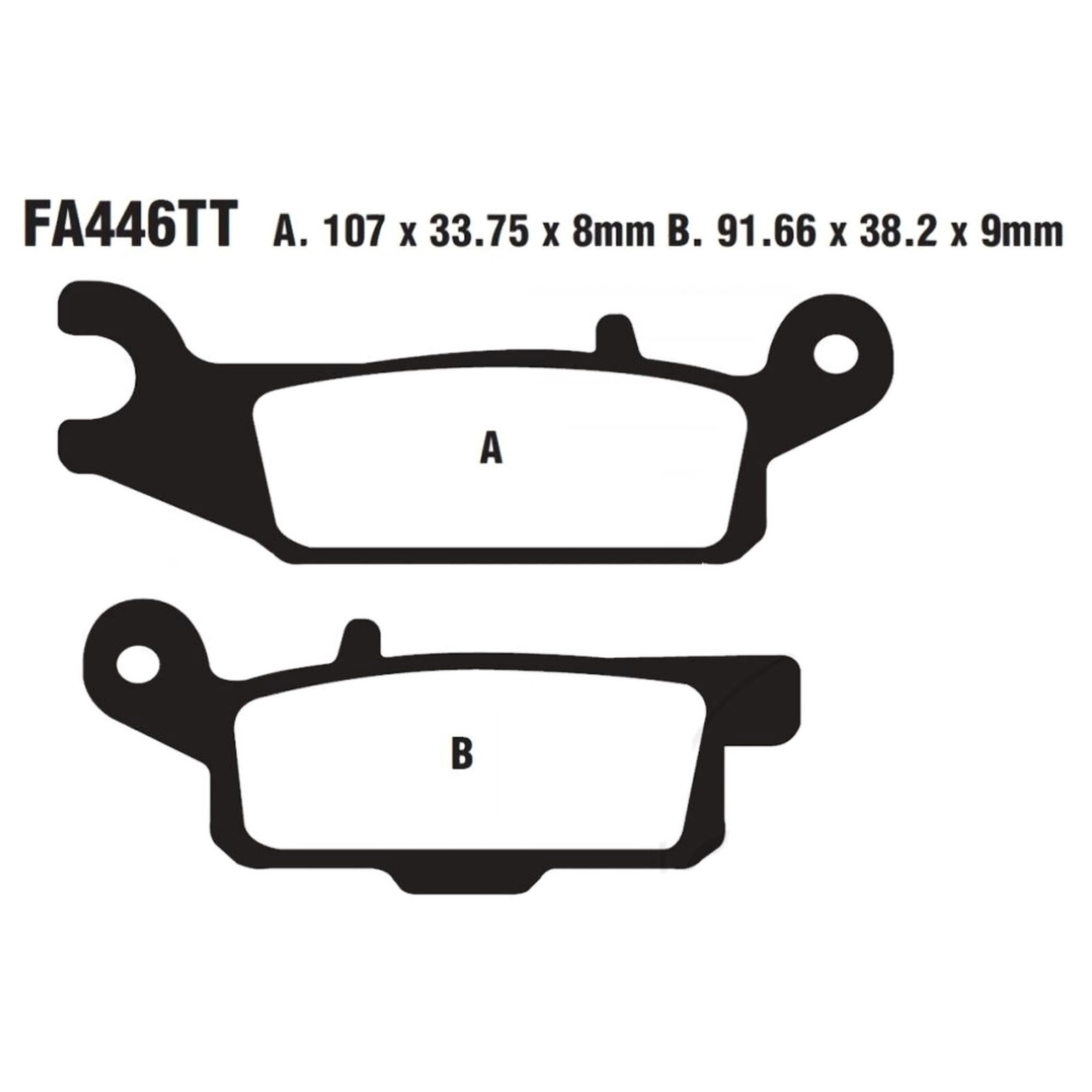 EBC FA446TT Redstuff Carbon TT Bremsbeläge hinten für Yamaha Grizzly ATV Quad