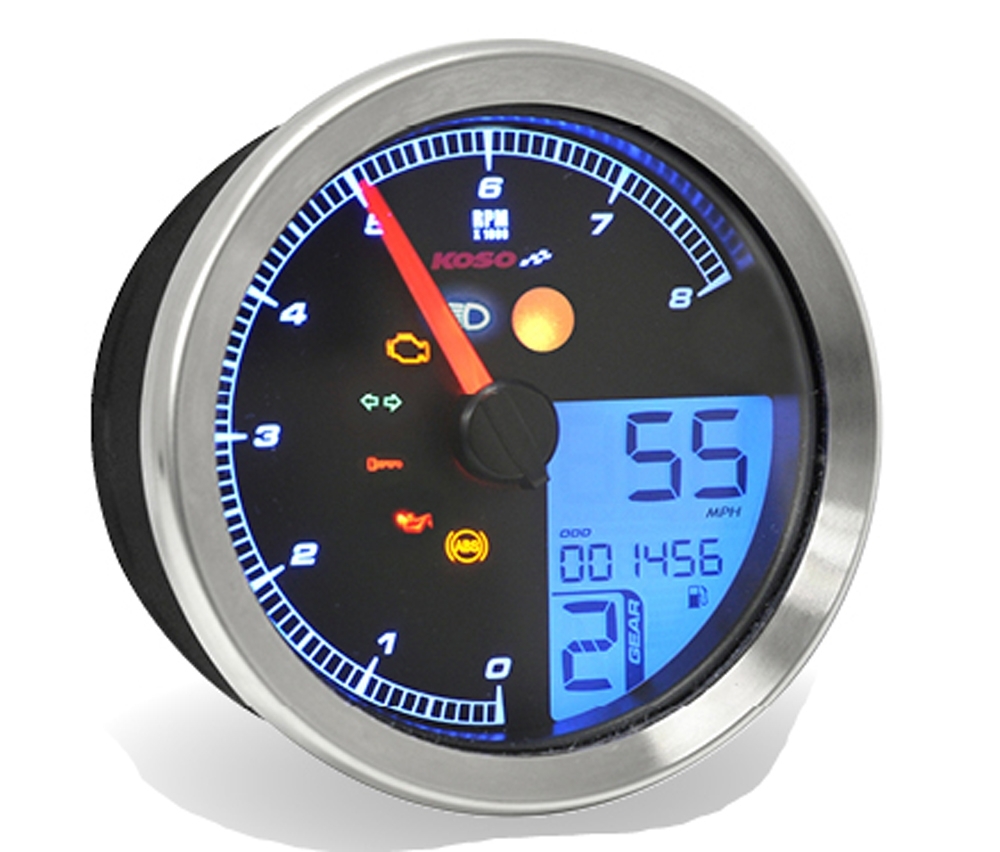 KOSO Drehzahlmesser Tachometer für Yamaha XV950/Bolt/für Yamaha SCR950 Chromring