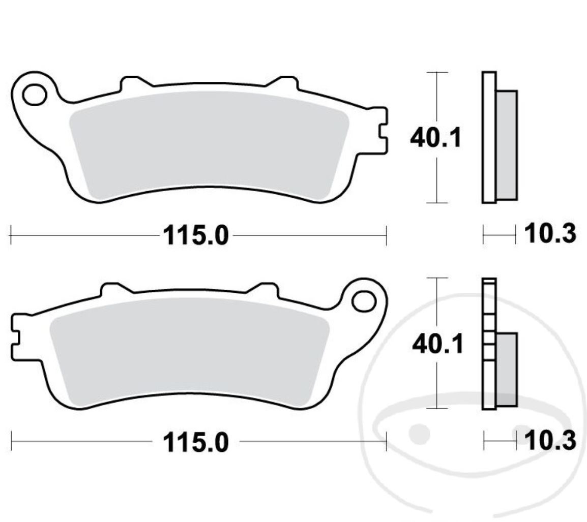 TRW MCB840SH Sintermetall Bremsbeläge hinten für Honda Goldwing GL1800 2001 - 2016 SC47 SC68