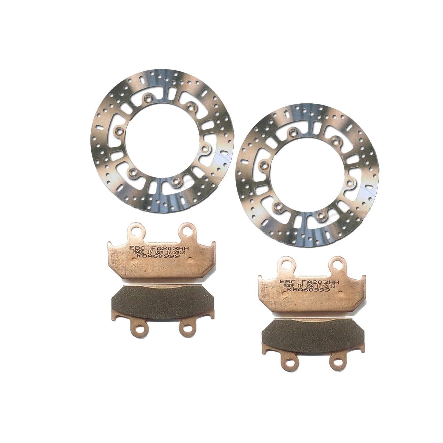 EBC Bremsen Set 2x MD1001 + 2x FA203HH vorne für Honda CBR 600 F 1991-1994