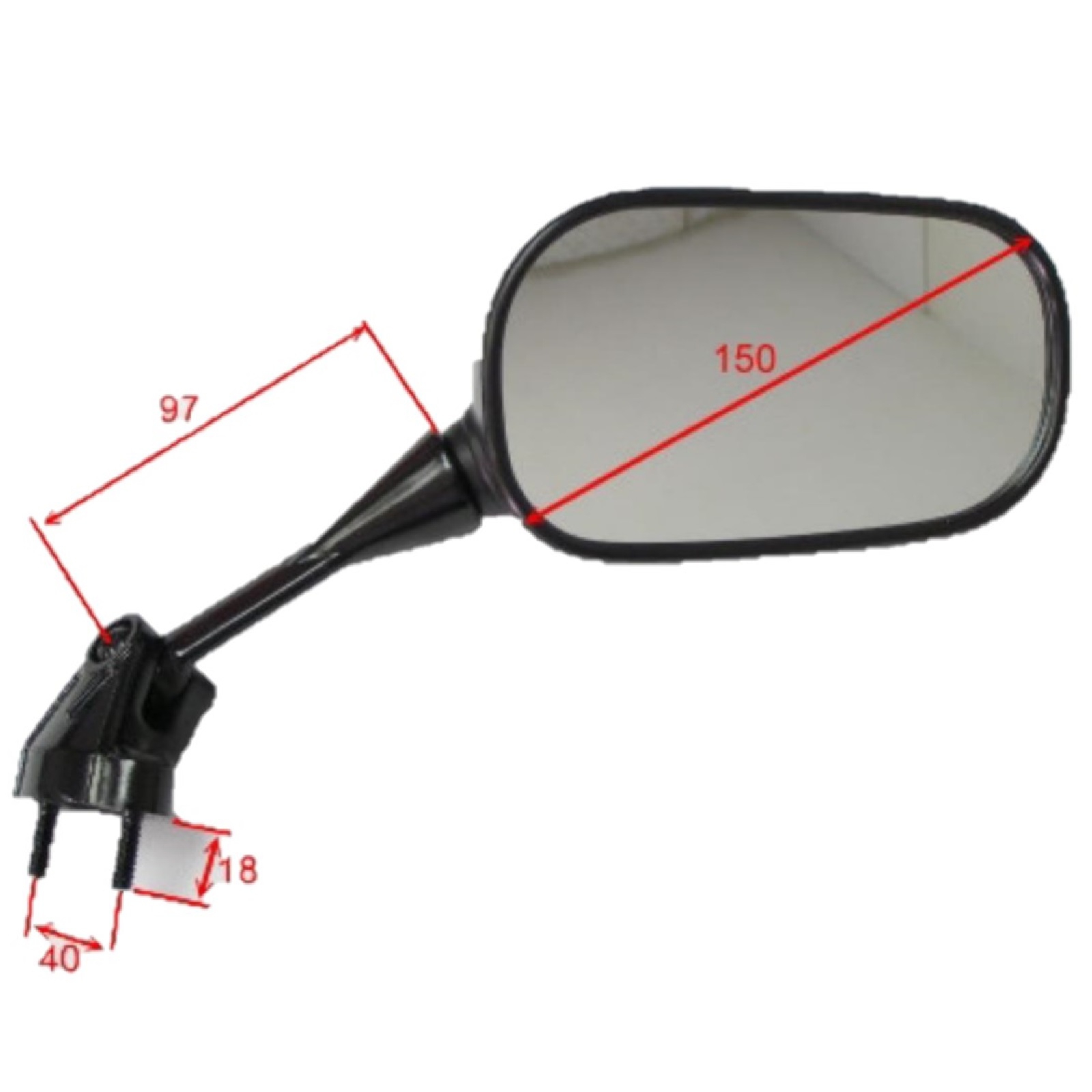 Verkleidungsspiegel für Kawasaki ZX-10R 1000 C 2004-05 ZX-6R 636 C 2005 rechts