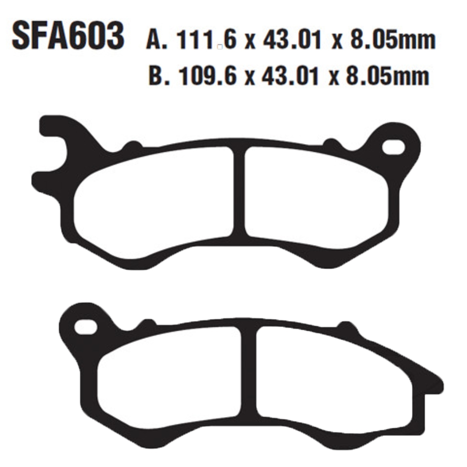 EBC SFA603 Bremsbeläge vorne für Honda PCX NHX NSC Peugeot Satelis Django Speedfight