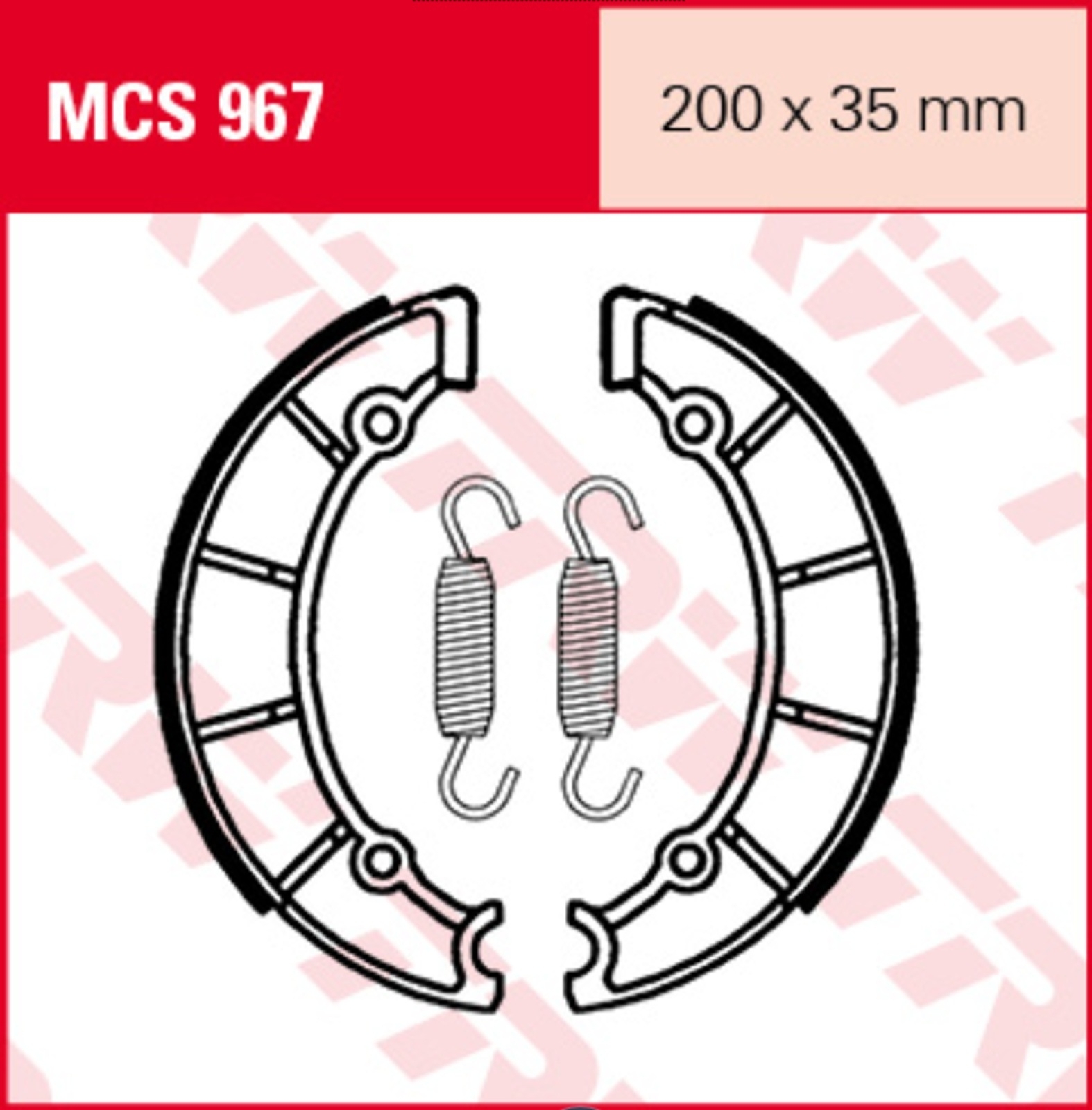 TRW Bremsbacken mit Federn MCS967 200x35mm für Yamaha SR 500 SP