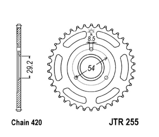 JT Kettenrad 42 Zähne Teilung 420 / JTR255.42 JT Sprockets