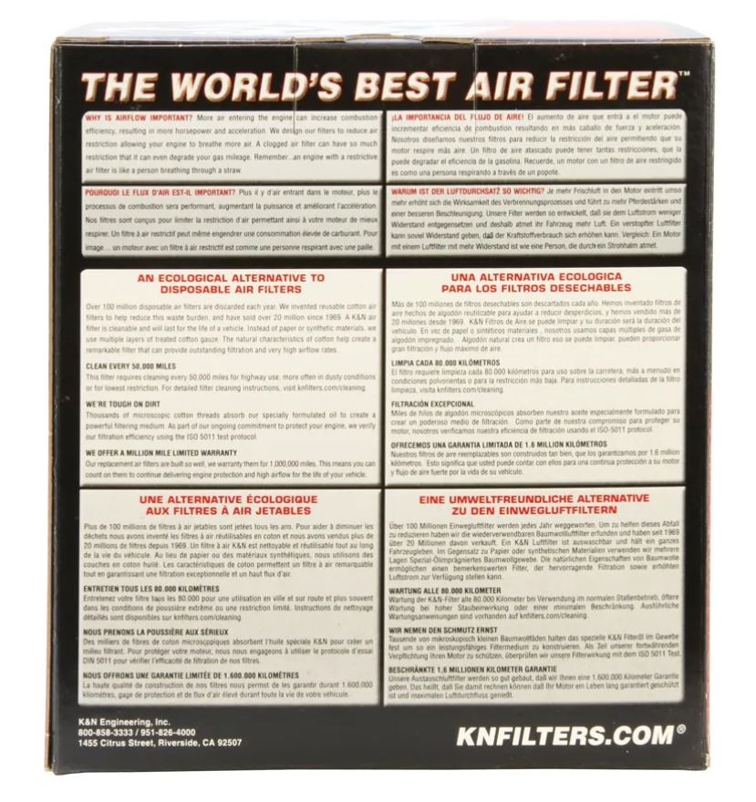 K&N Tauschluftfilter E-1007 Chrysler Sebring Stratus 2.4i 2001 - 2006 2,7i