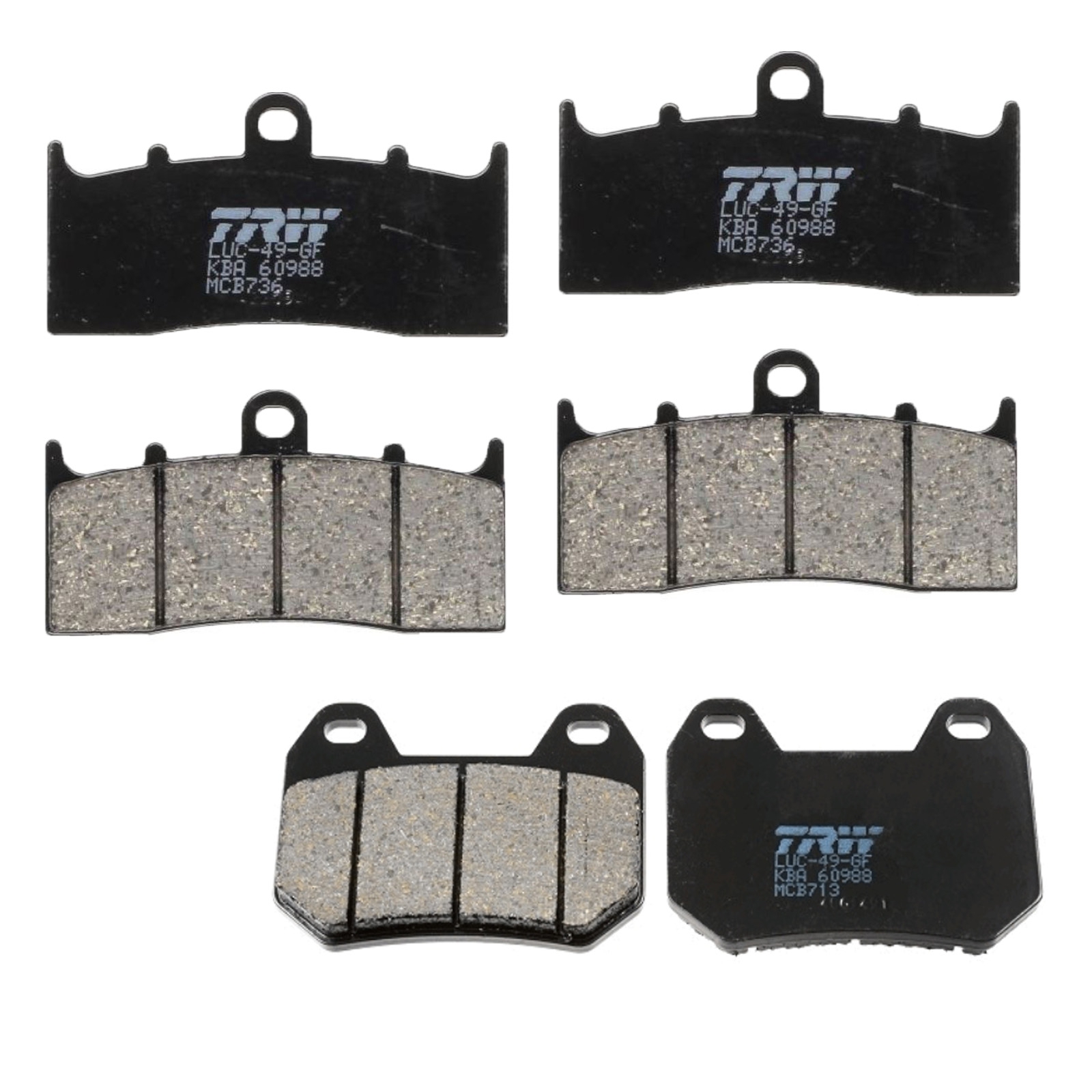 TRW Bremsbelagsatz für BMW K 1200 LT K2LT/K589 K12LT/K589 R 1200 CL K30 vorne + hinten