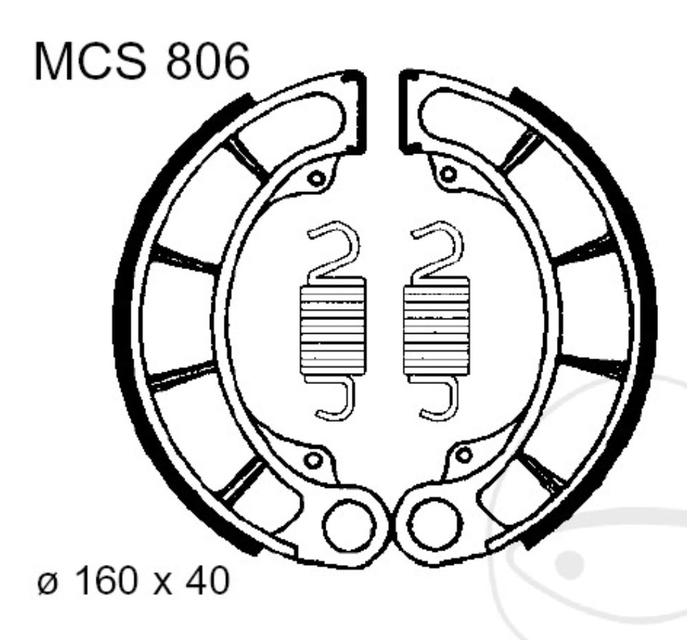TRW MCS806 Bremsbacken hinten für Honda Shadow VT600 CX500 CB GL CBX VF mit Federn