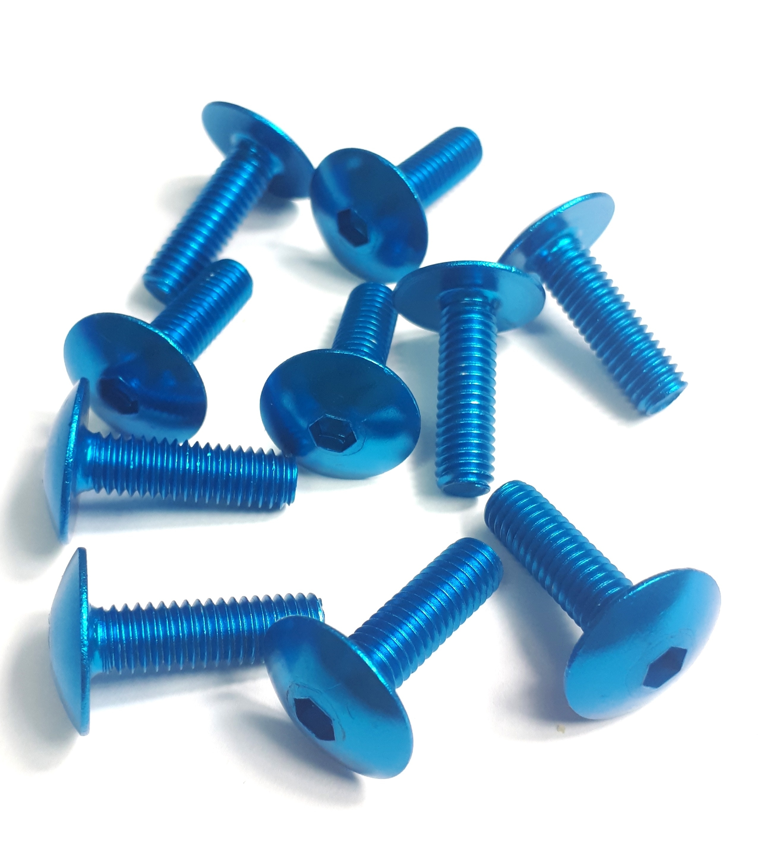 Verkleidungsschrauben-Satz Aluminium blau M5x0,8 (10 Stück) für Motorrad Roller