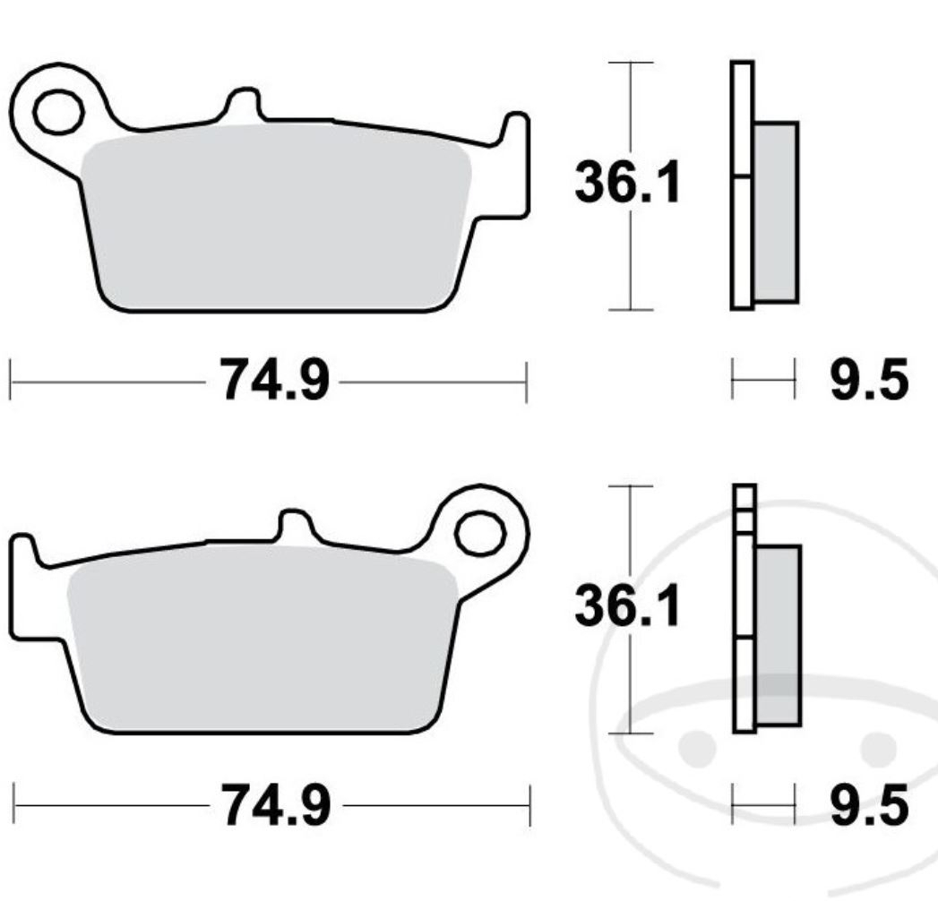 TRW MCB575SI Sintermetall Bremsbeläge hinten für Honda CR XR Kawasaki KX KLX Suzuki DR DR-Z RM