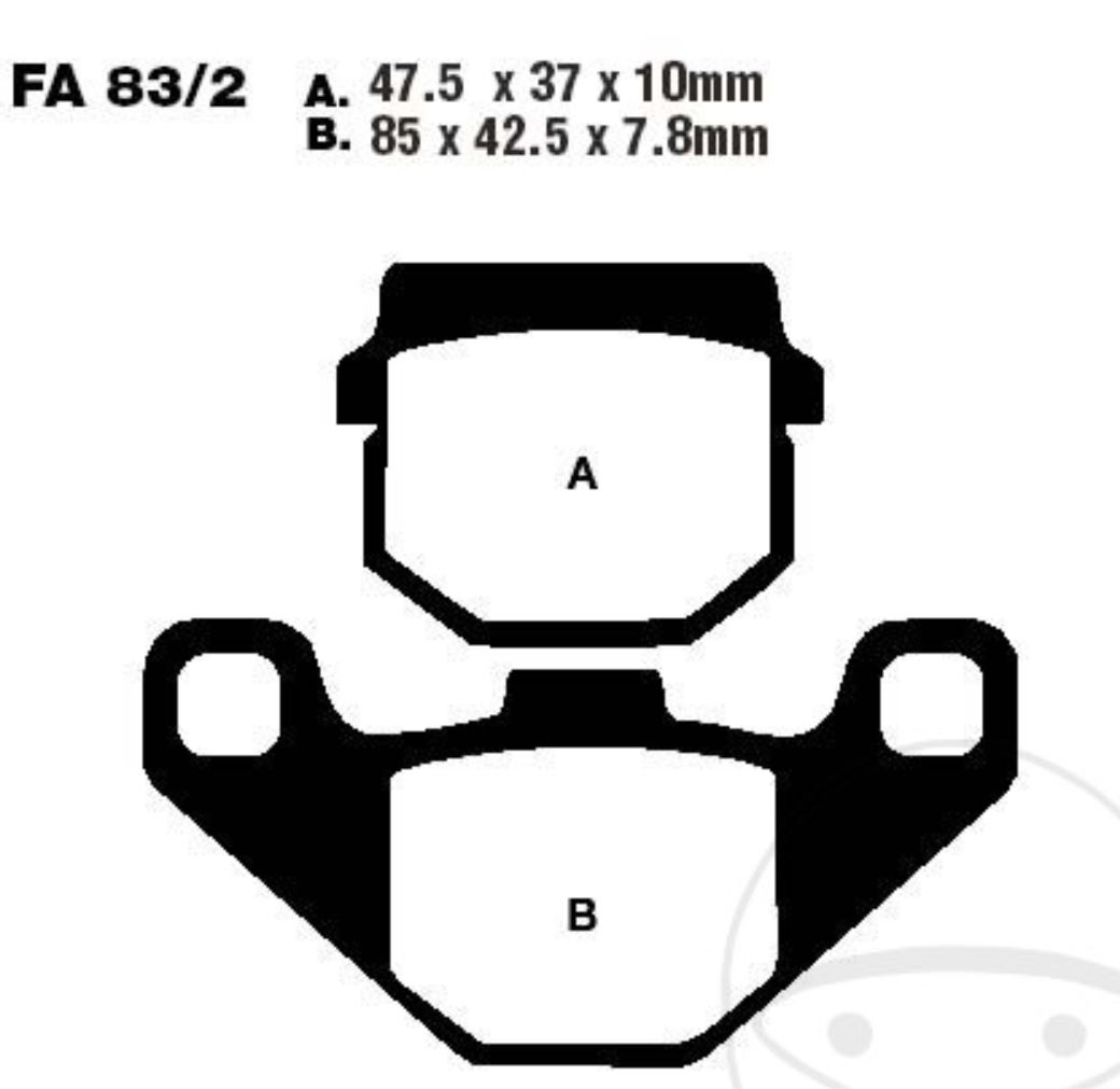 EBC Bremsbeläge FA083/2TT für Honda MB MCX TGB Bullet 25 50 80 S RS