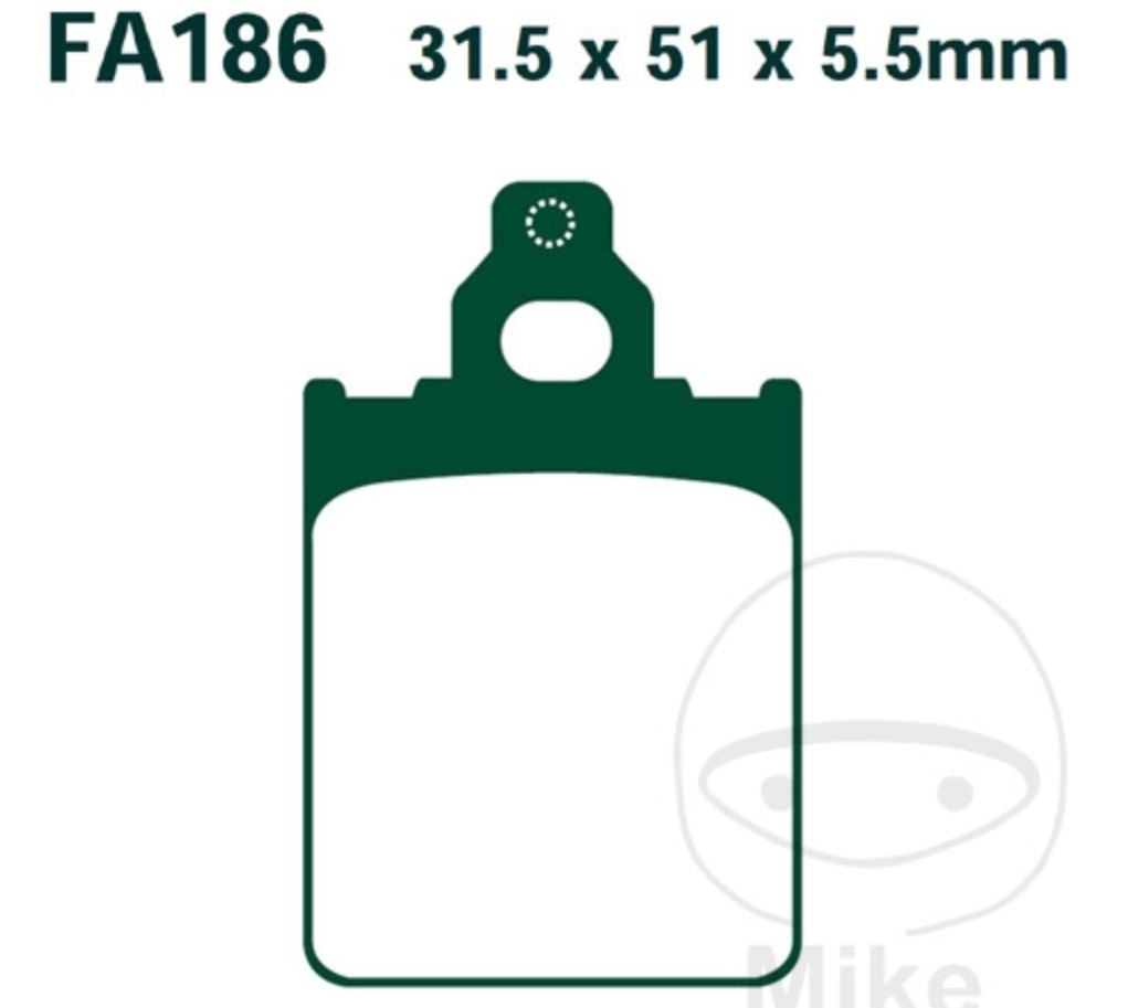 EBC Bremsbeläge SFAC186 für Italjet Formula Piaggio Quartz SKR 50 125 150