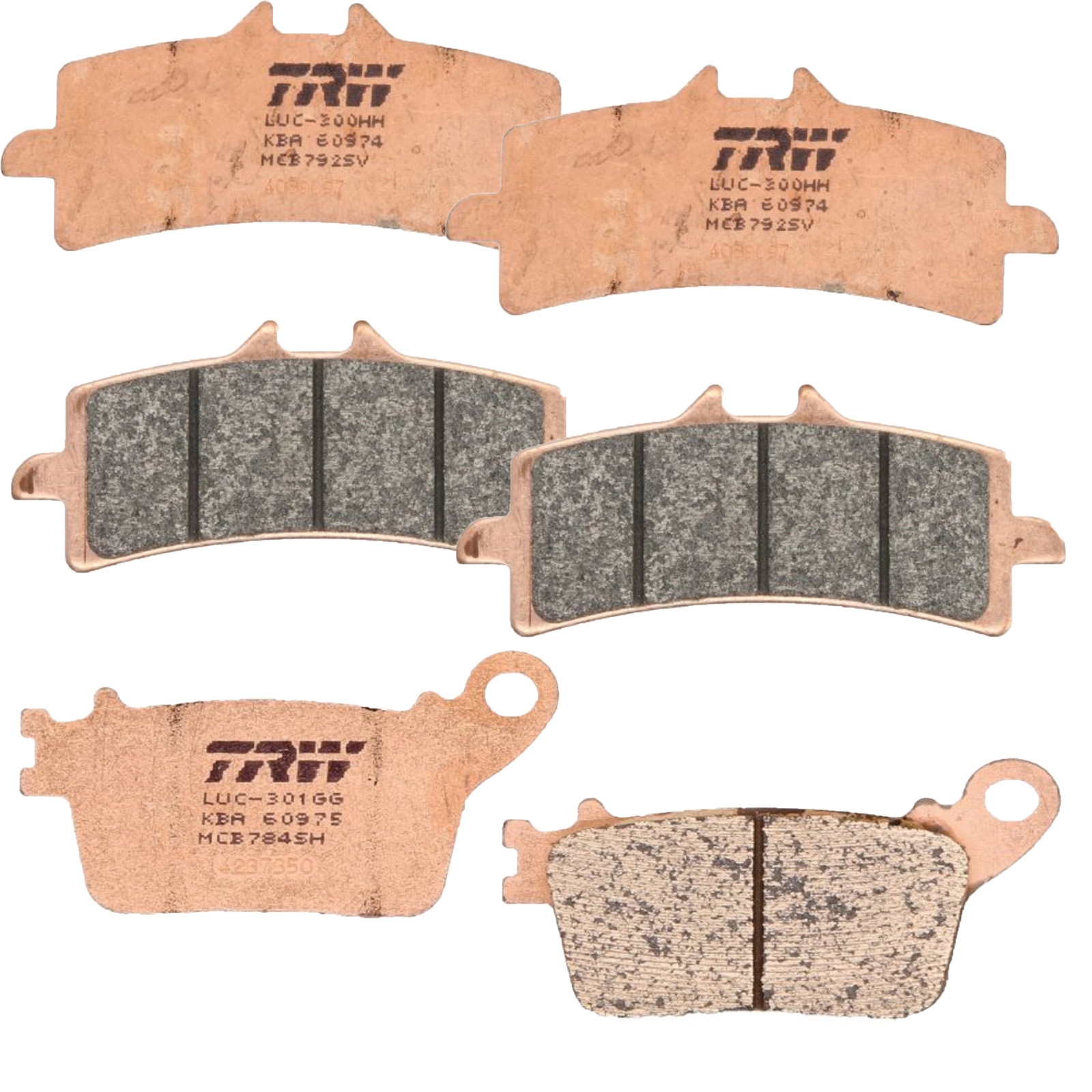 TRW Sintermetall Bremsbelagsatz für Honda CBR1000 RR Suzuki GSX-R Kawasaki ZX-10R RR vorne+hinten