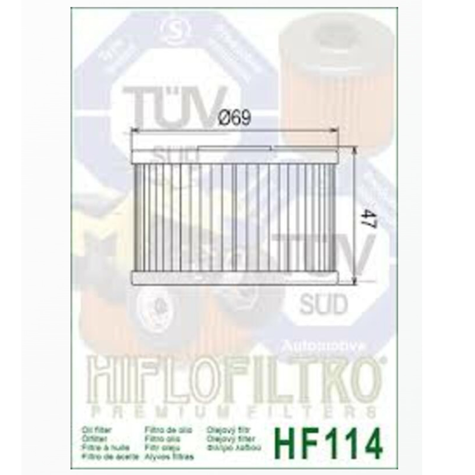 Hiflo HF114 Ölfilter für Honda TRX 420 FA Fourtrax Rancher AT TRX500 TRX520