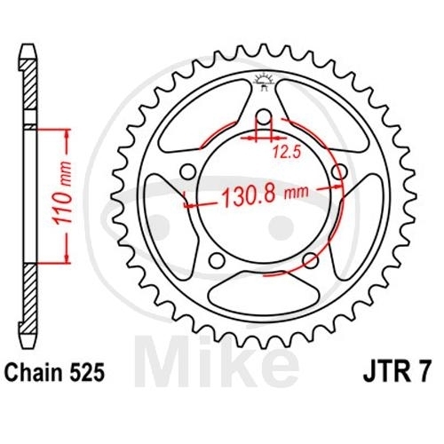 JT Kettenrad 45 Zähne Teilung 525 / JTR7.45