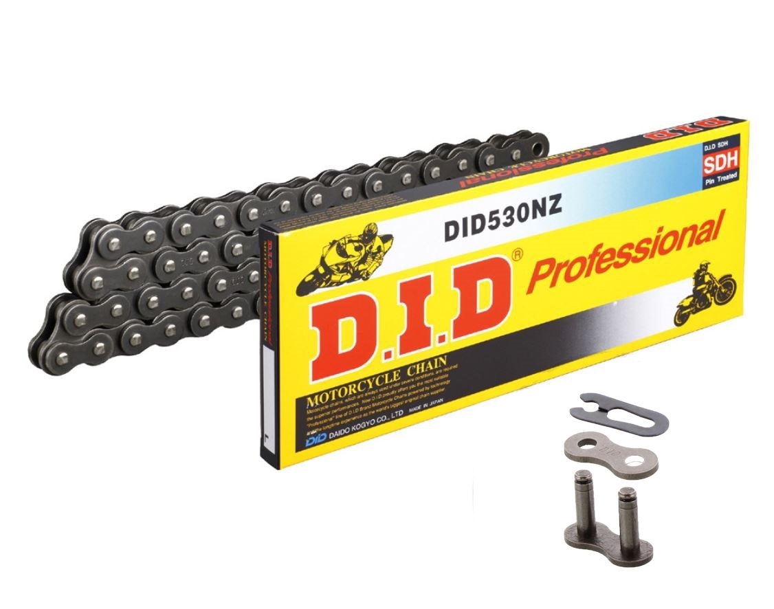 DID 530NZ Motorrad Antriebskette offen 530 Teilung 108 Glieder mit Clipschloss