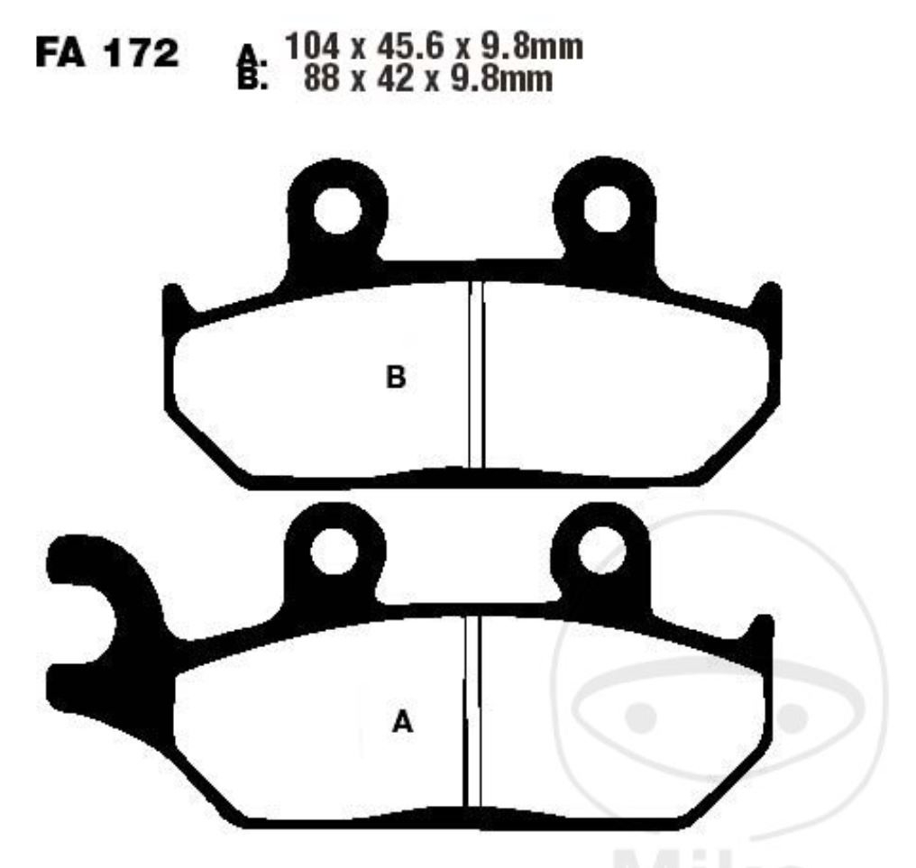 EBC Bremsbeläge FA172TT für Yamaha XT 600 EH EN KH KN EH XTZ 660 H N