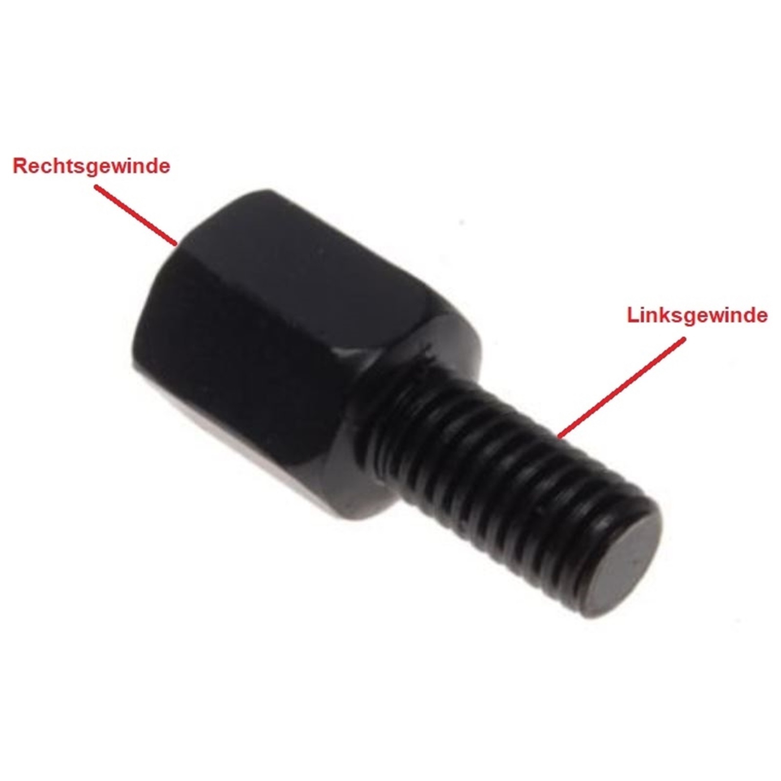2x Spiegeladapter schwarz M10 Rechts auf M10 Links Spiegel Gewinde Adapter
