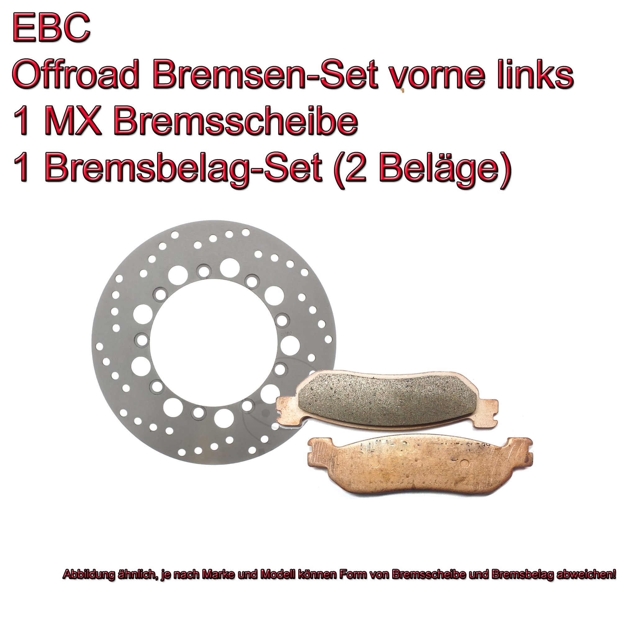EBC Bremsen Set vorne links 1x MD6067D + 1x FA275HH Sintermetall Yamaha TW125 TW200 ST225
