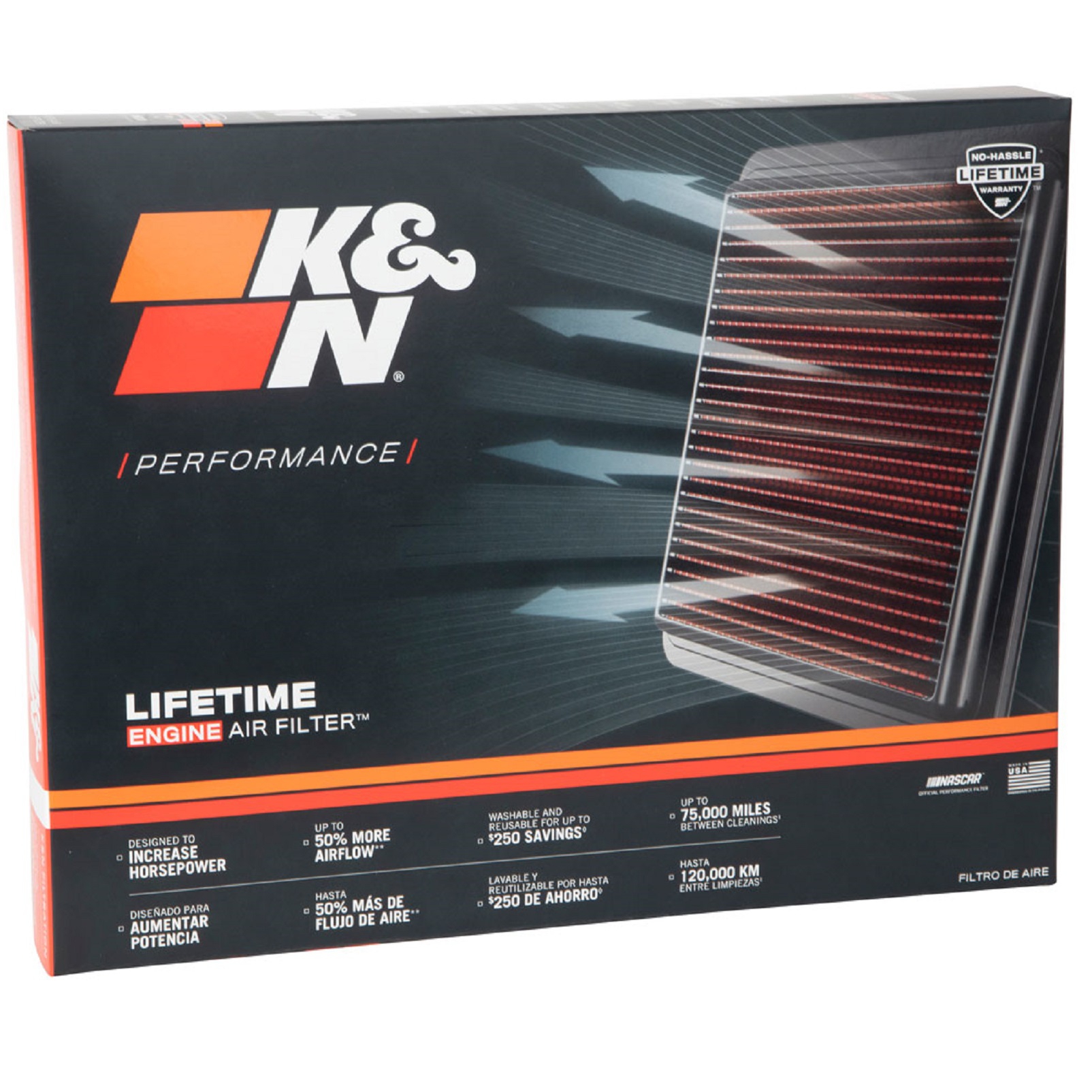 K&N Tauschluftfilter für Chevrolet Camaro SS ZL1 6.2 V8 2016-2023