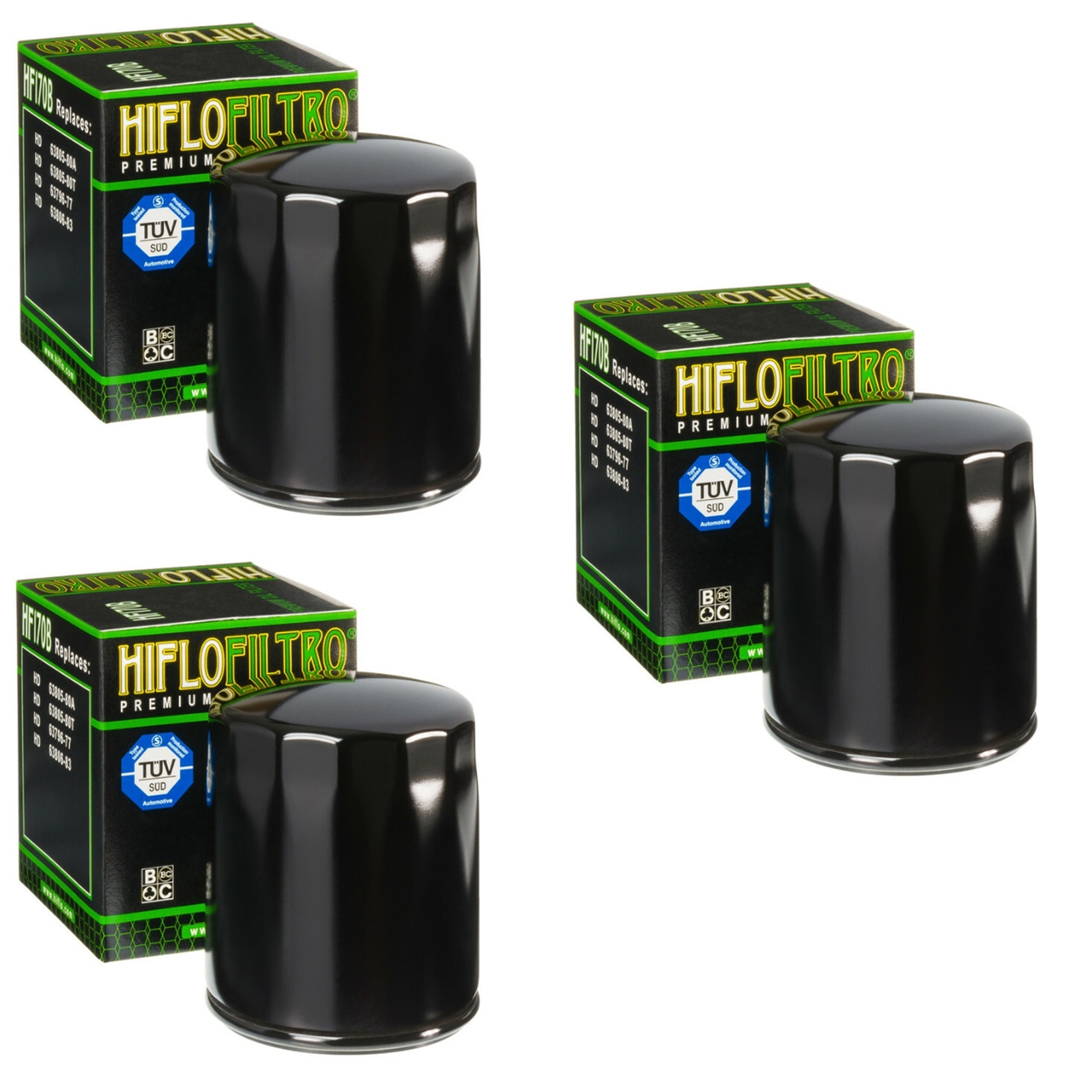 3x Hiflo HF170B Ölfilter für Buell M2 Cyclone S1 Lightning S3 Thunderbolt X1 Lightning 1200cc