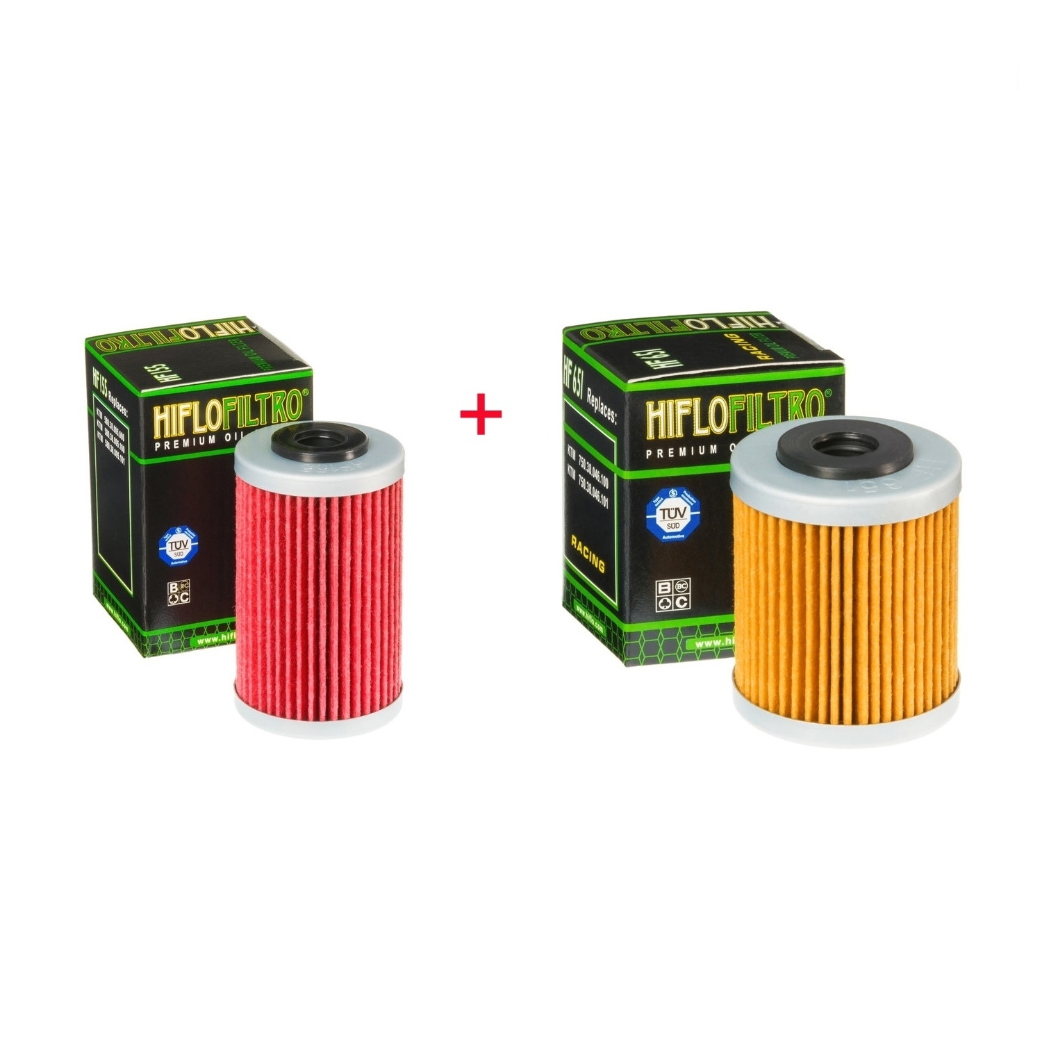 HIFLO Ölfilter HF155 + HF 651 für KTM 690 Duke und Duke R ab 2012