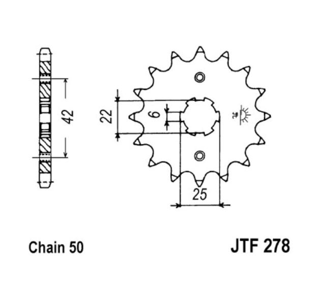 JT Ritzel 18 Zähne  Teilung 530  / 278.18