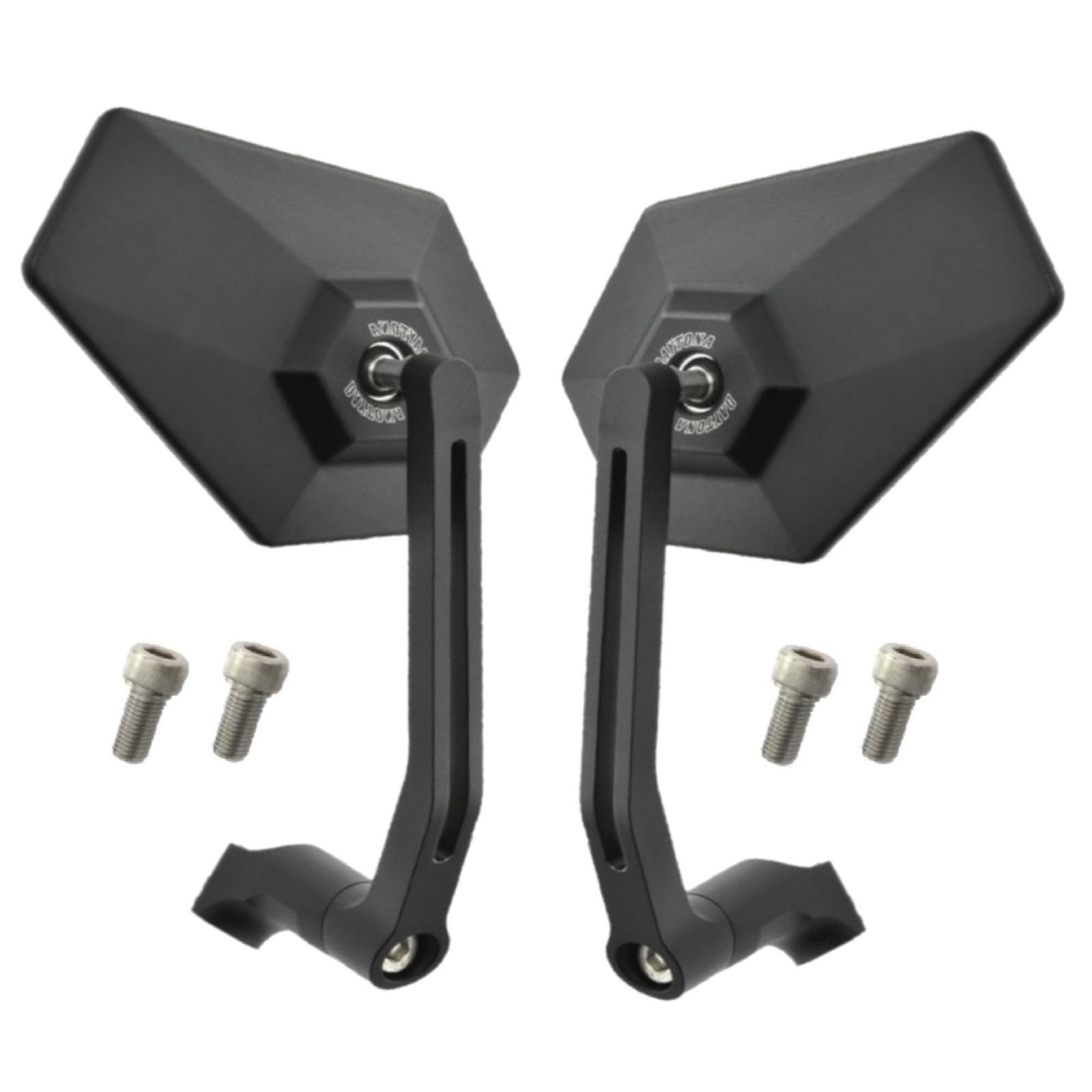 Spiegelpaar universell für viele Fahrzeuge aus Aluminium in schwarz mit M10 Gewinde Beidseitig montierbar