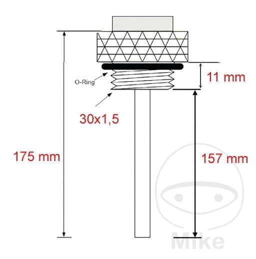 Direktmesser/Ölthermometer 30x1.5 mm für Suzuki GS450 GS500 GSX250 GSX400 Katana