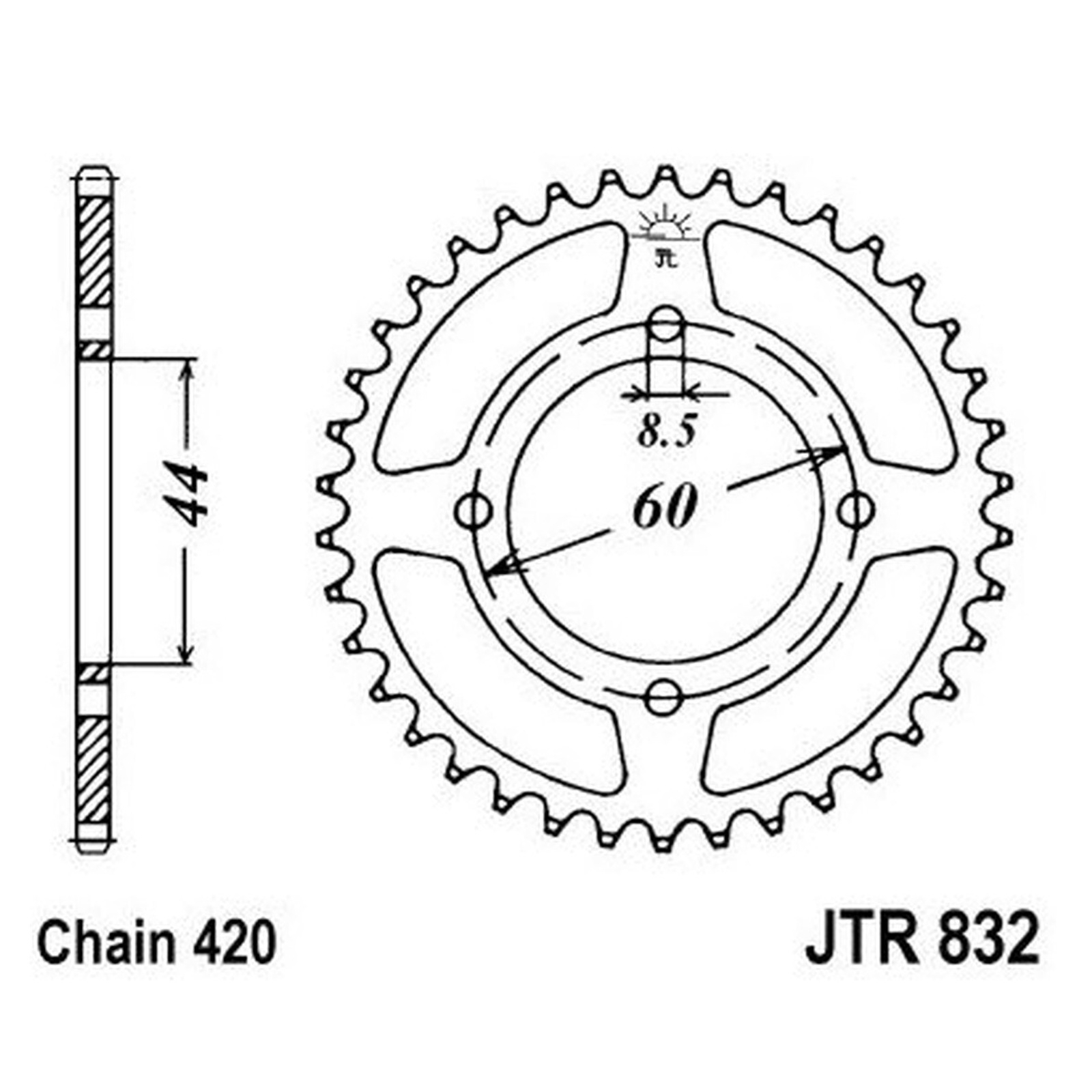 JT Kettenrad 37Z Teilung 420 JT Sprockets JTR832.37