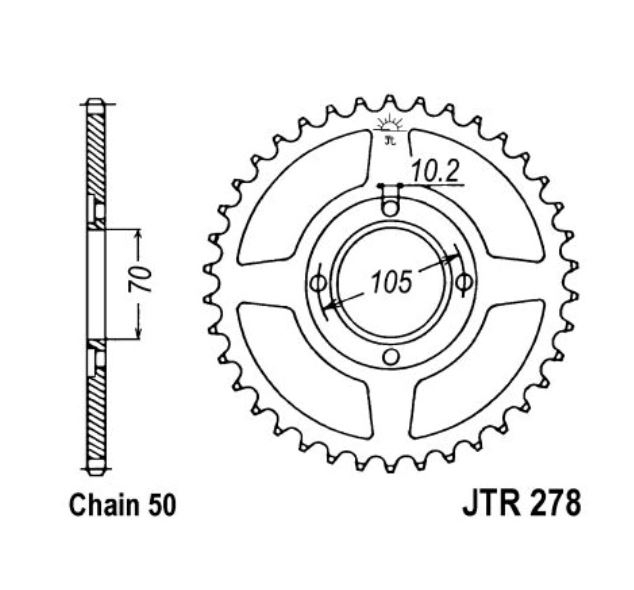 JT Kettenrad 34 Zähne Teilung 530 / JTR278.34 JT Sprockets