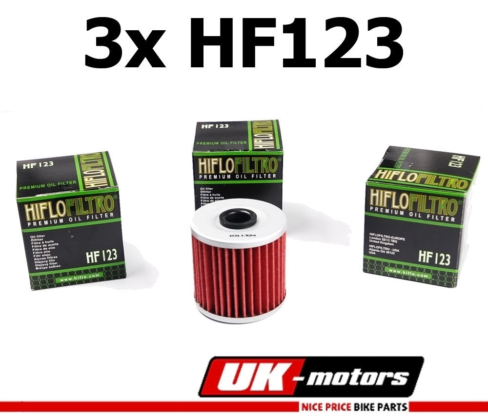 3x Hiflo HF123 Ölfilter für Kawasaki KLR KLX 250 600 KFX 250 Mojave KLF 300 Bayou Z250