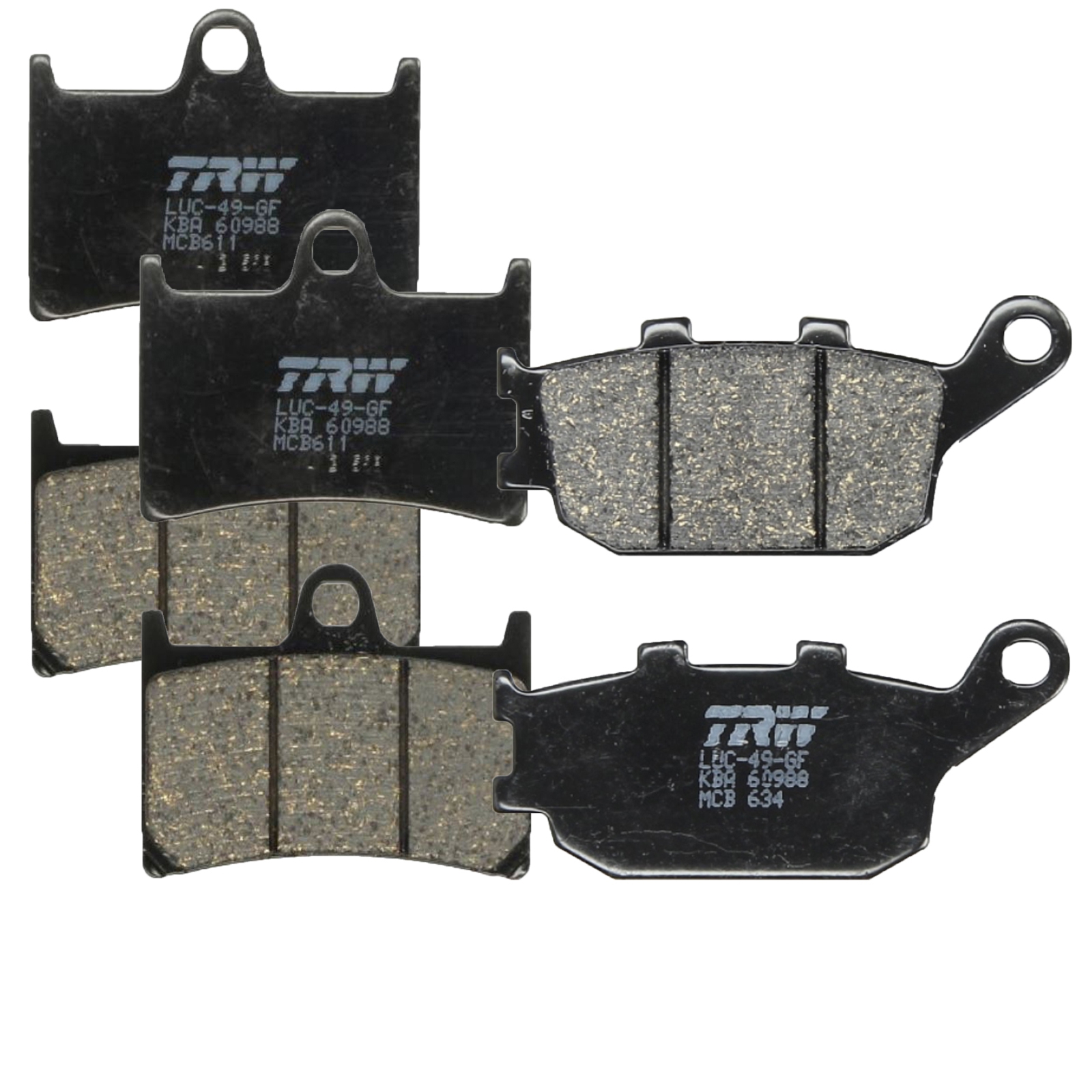 3x TRW Bremsbeläge für Yamaha FZ1 YZF-R1 YZF-R6 Belagsatz vorne + hinten komplett