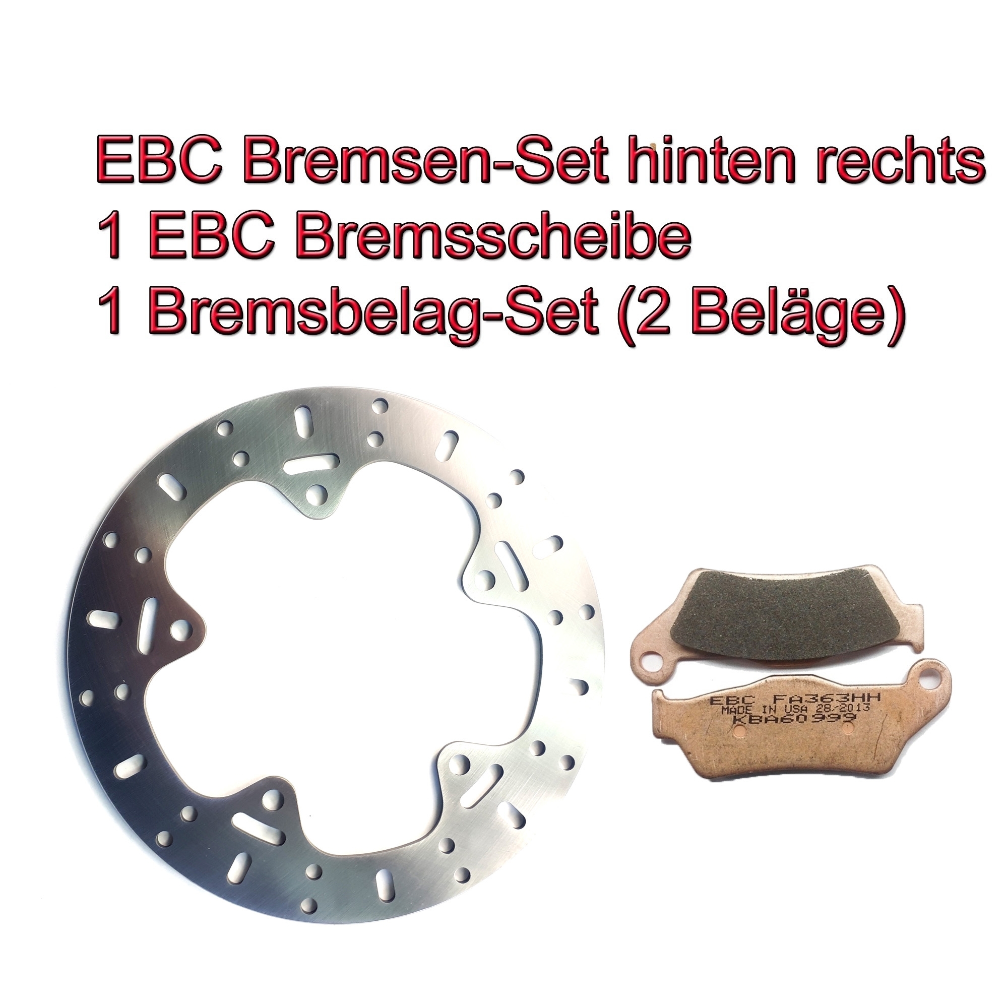 EBC Bremsen Set hinten MD671 + FA363HH Sintermetall für BMW R 1200 GS R1200GS