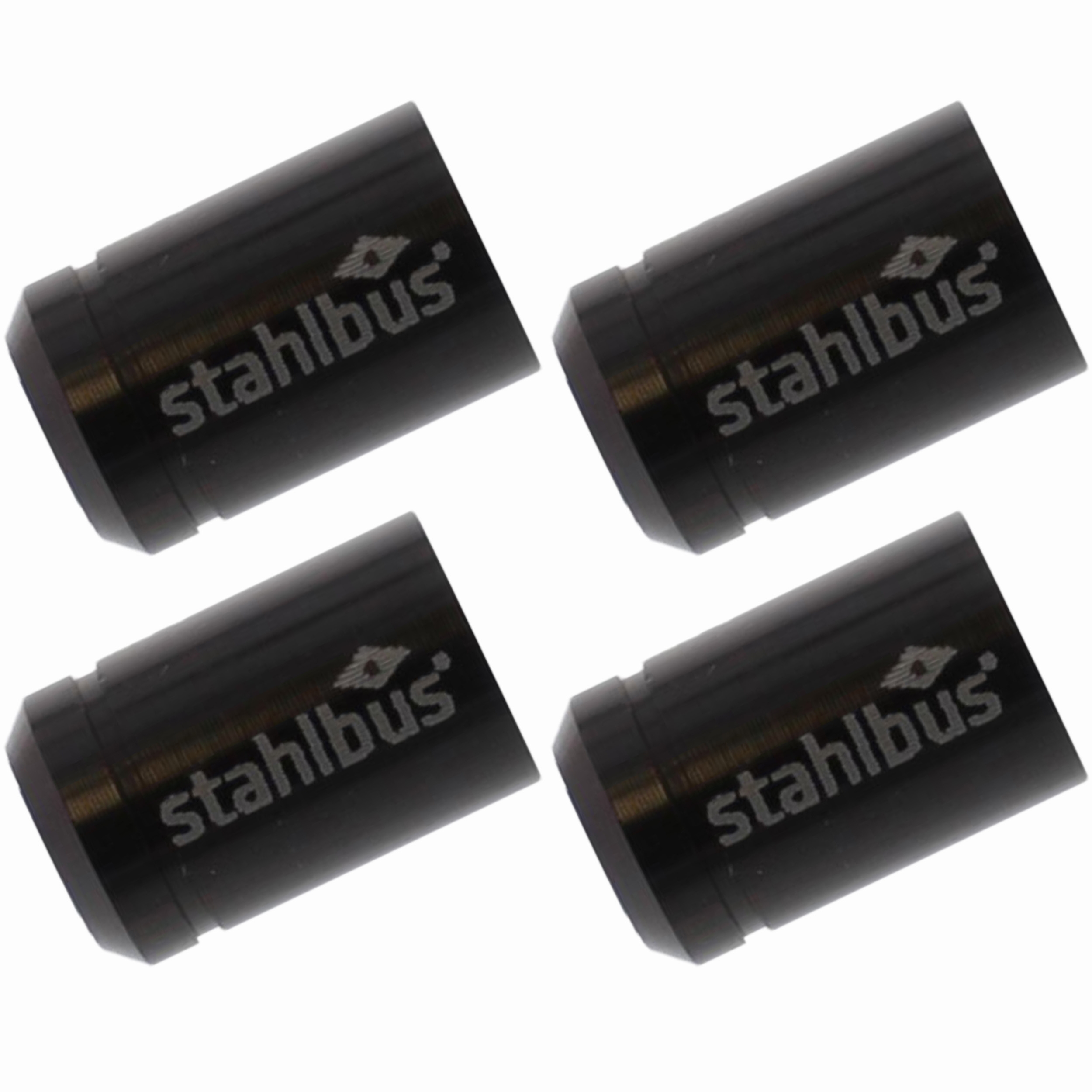 4x stahlbus Kappe  Groove Alu schwarz für Stahlbus-Entlüfterschrauben SB-180011-SW