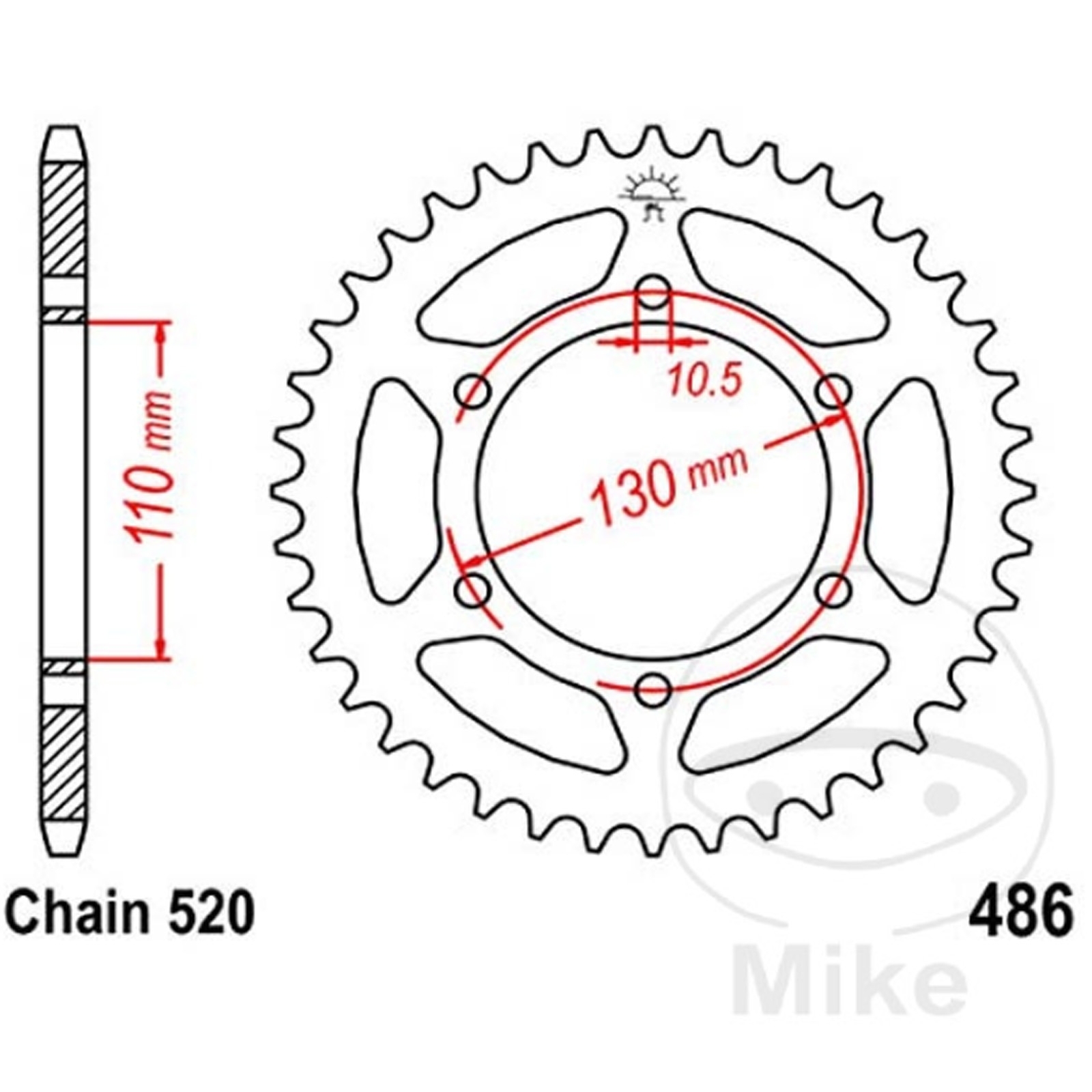 JT JTR486.47 Kettenrad für Kawasaki ER EL GPZ Suzuki GSXR Yamaha YZF-R1 FZ6 47Z 520 Teilung