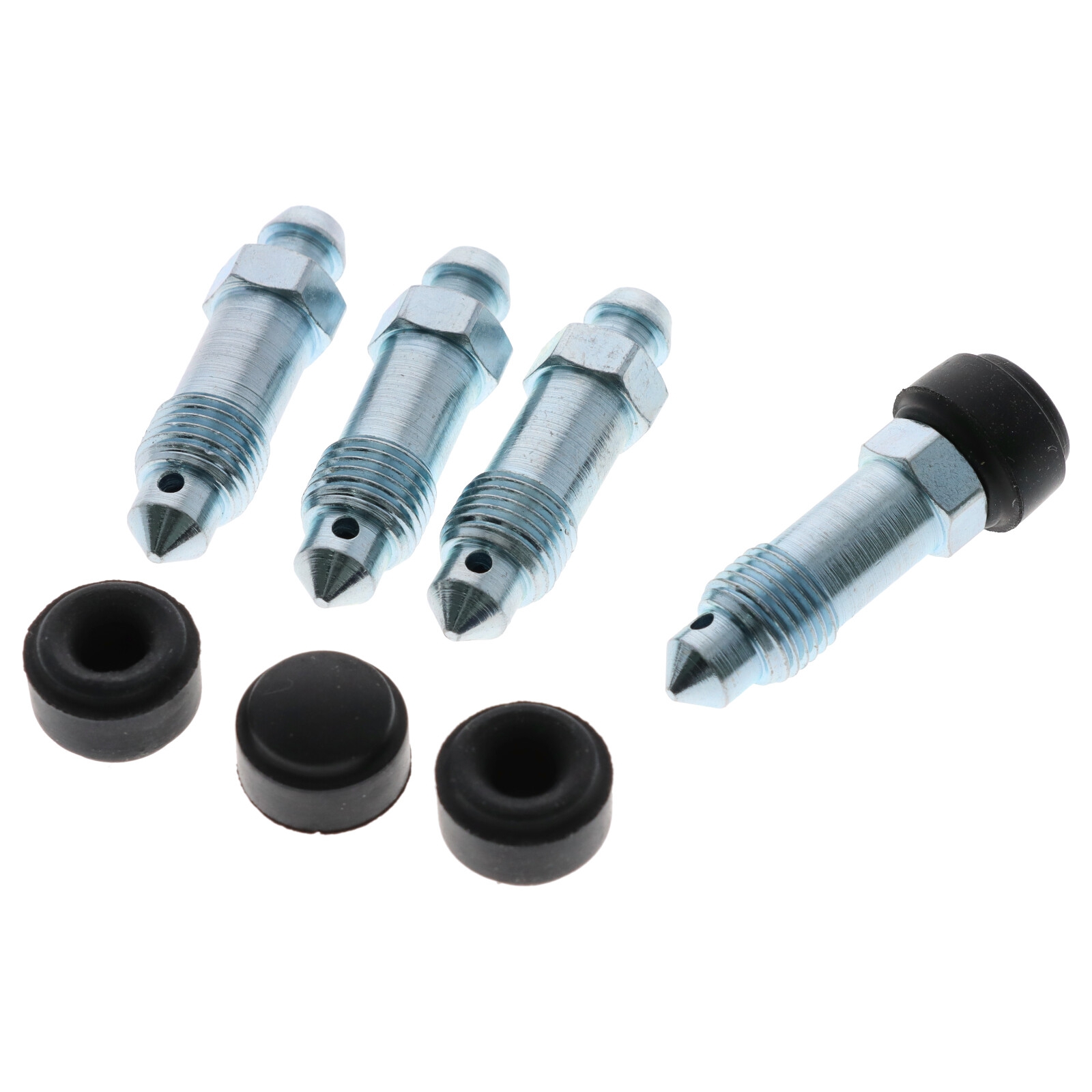 4x Quick Brake QB0018-4 Bremsen Entlüfterschraube Entlüftungsventil M10x1x36.5 SW10 mit Kappen