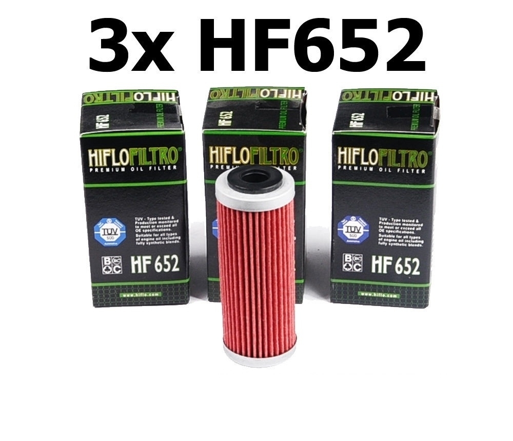3x HF652 HiFlo Ölfilter für KTM EXC EXC-F EXC-R Freeride SMR SX-F Husqvarna FC FE FS