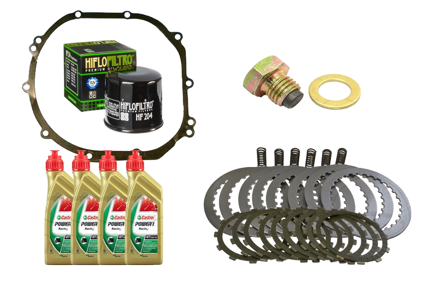 Kupplung für Kawasaki ZX-6R J A B Ninja 2000-2004 Reparatursatz Öl Filter Ablassschraube Dichtung