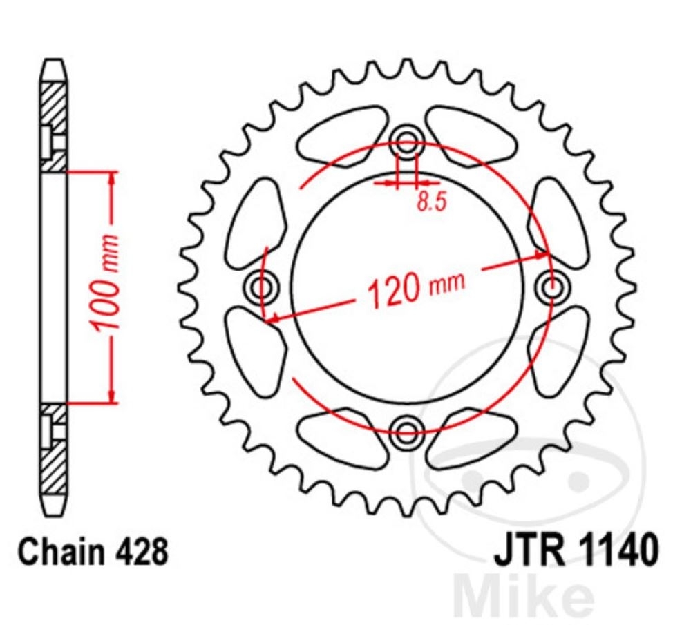 DID 428VX Offroad Kettensatz für Beta RR 125 LC Enduro 2011-2020, 14-63-140